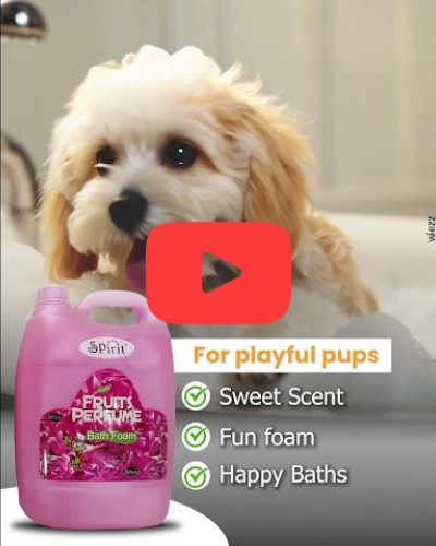 Gentle bath foam for pups