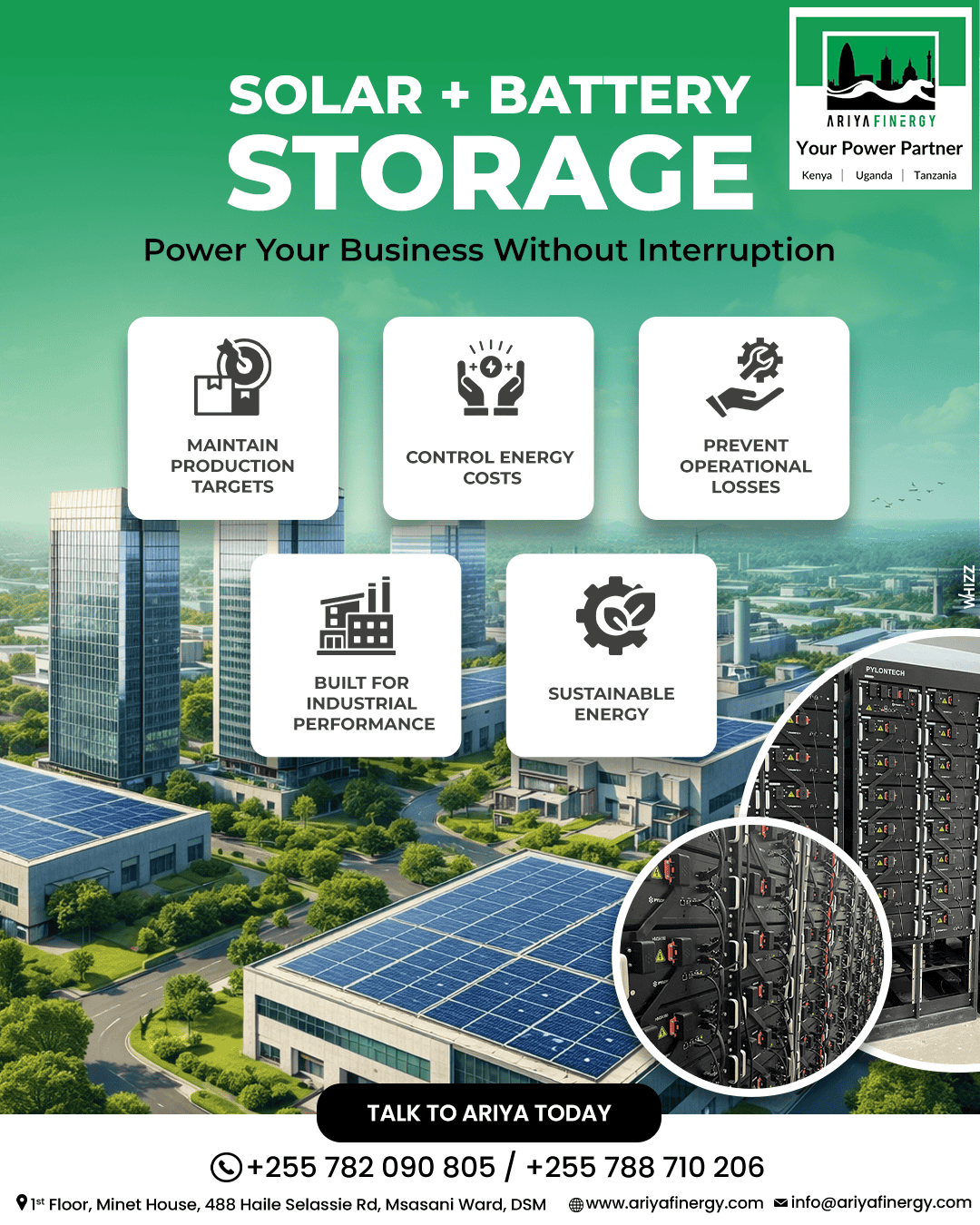 Solar + battery storage for your business