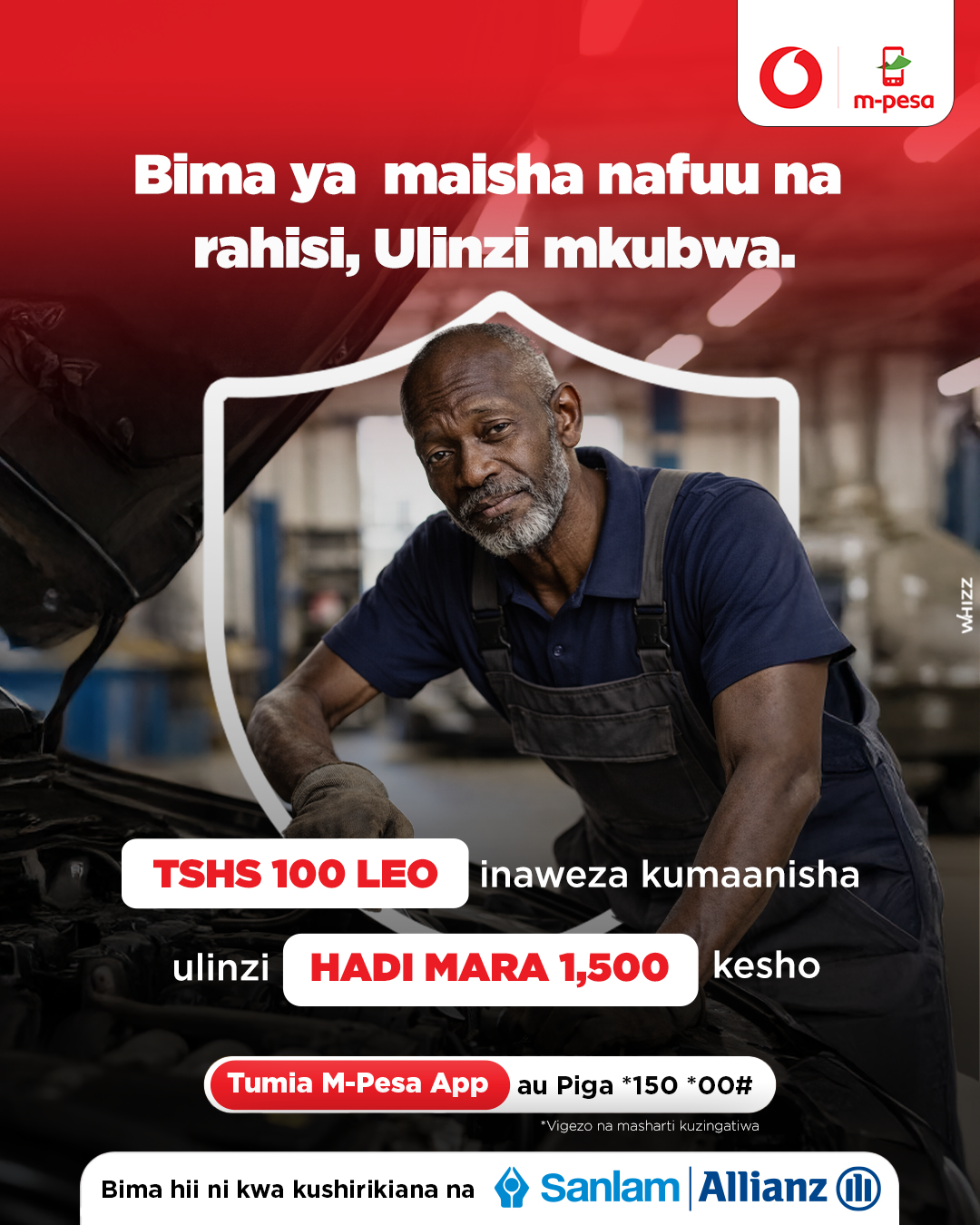 Pata Bima ya Maisha Rahisi na Nafuu Leo kupitia Vodacom M-Pesa