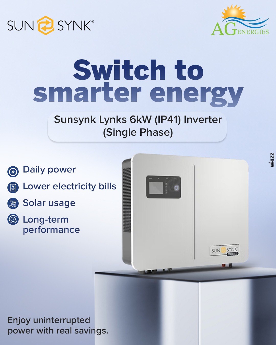 AG Energies keeps a great stock of the Sunsynk Lynks 6kW inverter