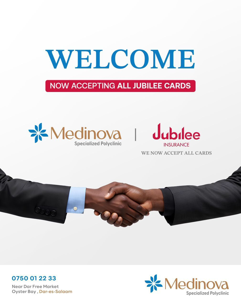 Now accepting all Jubilee Insurance cards