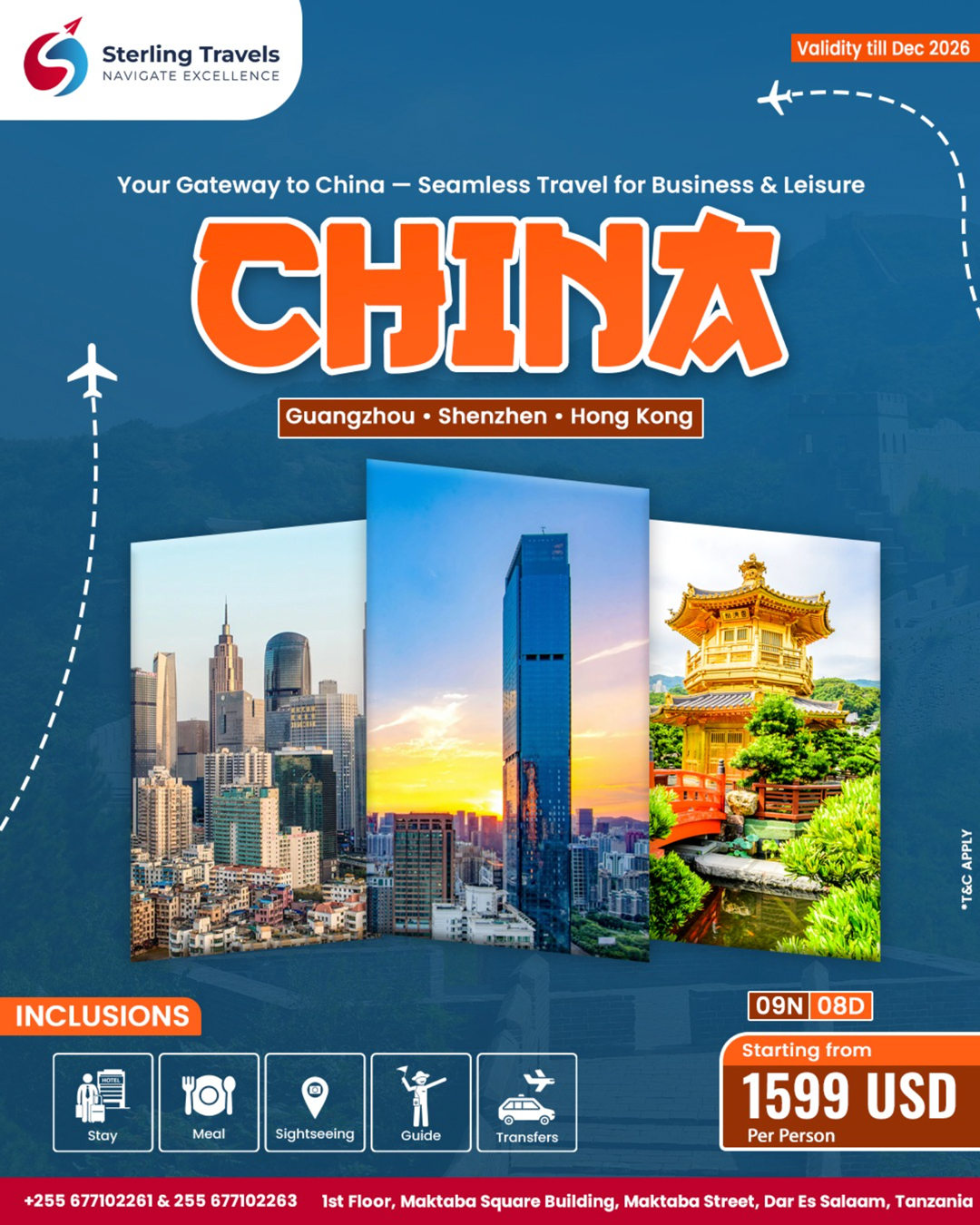 Travel to China for just 1599 USD