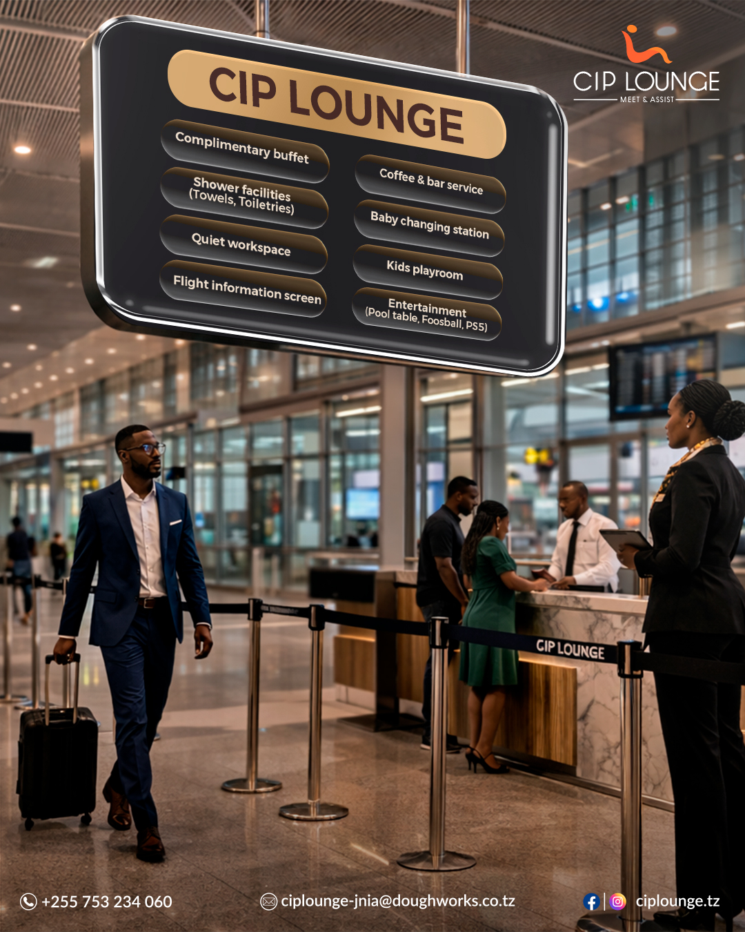 Travel in comfort with CIP Lounge.