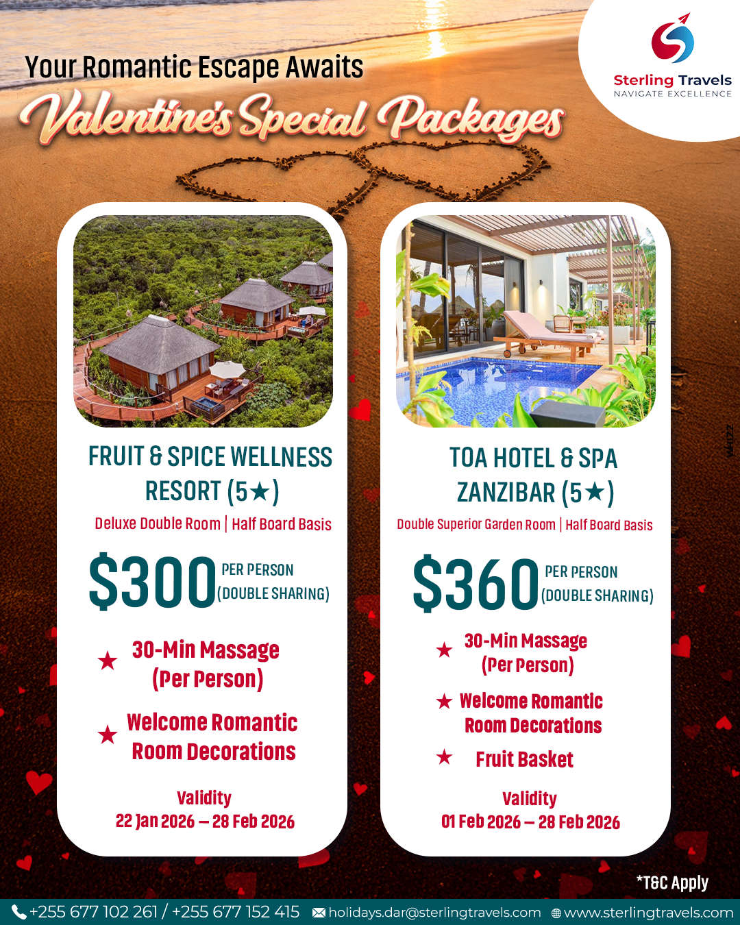 Valentine’s Zanzibar Specials