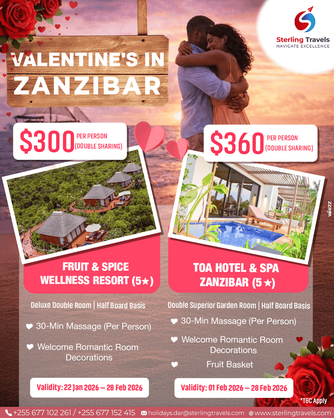 Valentine’s Zanzibar Specials