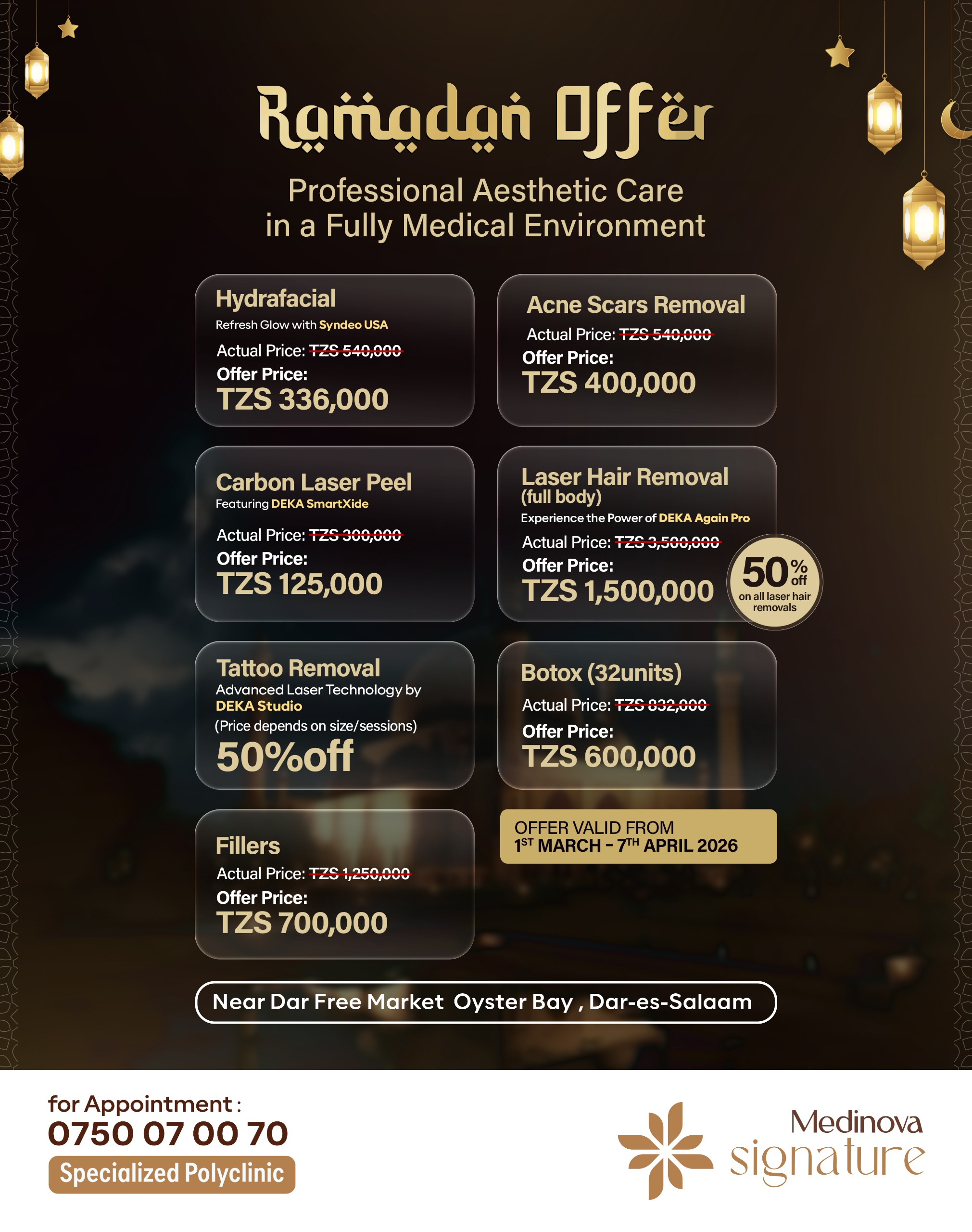 Aesthetic care offers