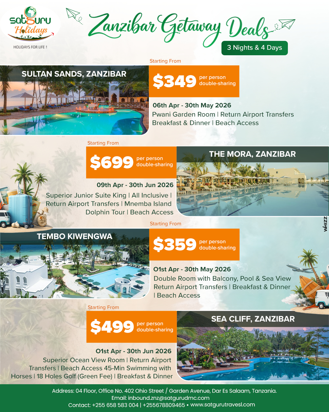 Zanzibar Getaways from $349