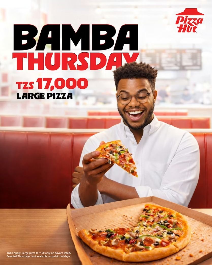 Bamba Thursday - Large pizza for only TZS 17,000
