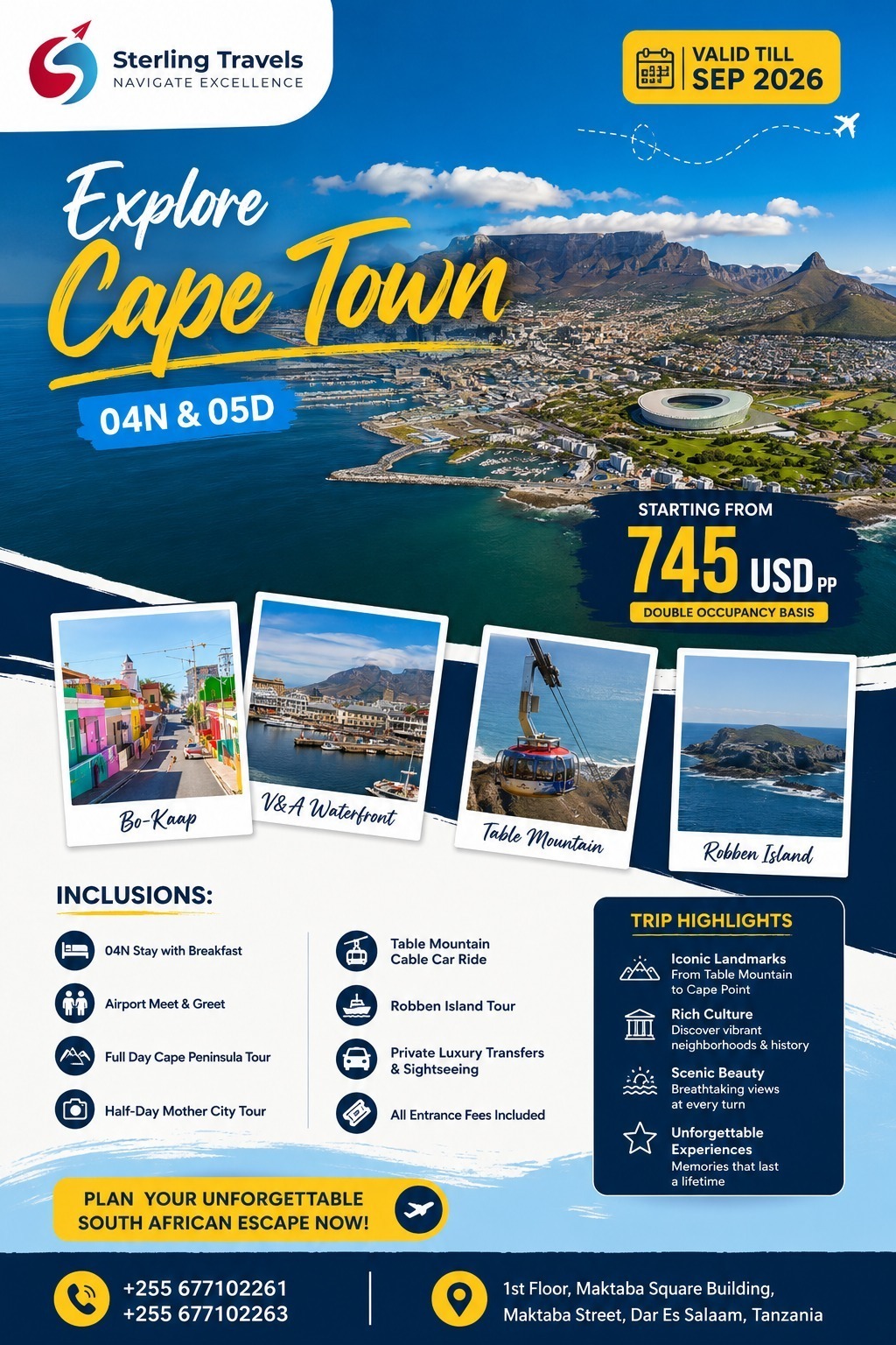 Visit Cape Town for just USD 745!